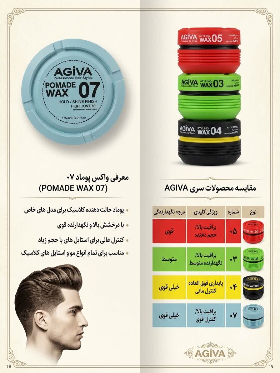 واکس مو آگیوا مدل 07 حجم ۱۷۵ میلی لیتر رنگ سبز ابی