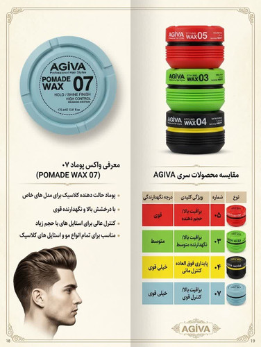 واکس مو آگیوا مدل 07 حجم ۱۷۵ میلی لیتر رنگ سبز ابی
