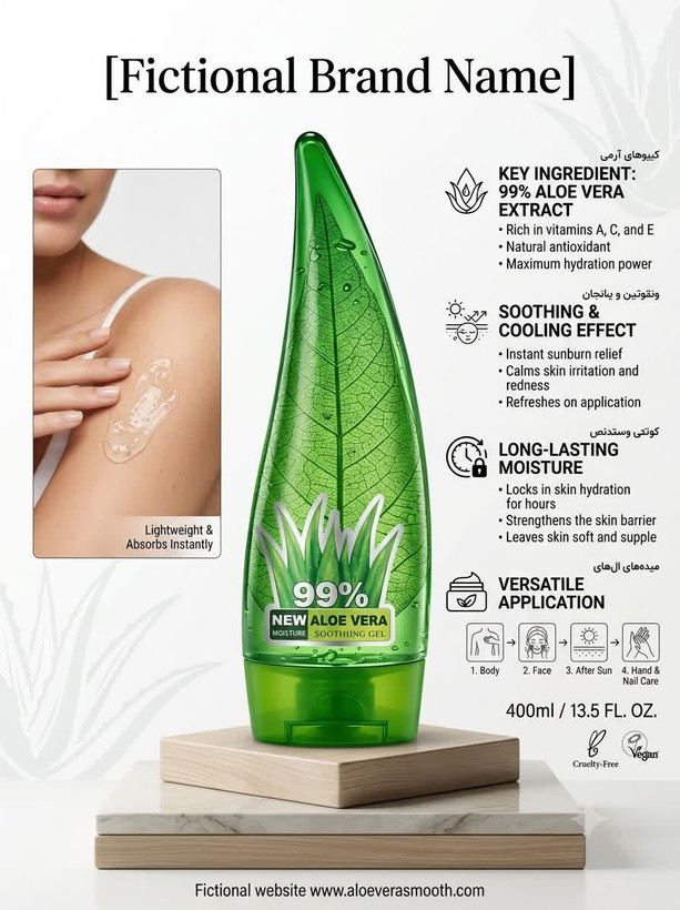 ژل شاخه ای آبرسان آلوئه ورا ALOE VERA SOOTHING GEL